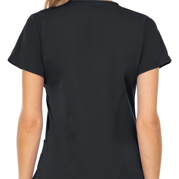 MediChic Medical Uniform Mini Marilyn Mock Jogger Scrub Set BLACK - Picture 2 of 5